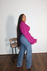 Deep purple bubble sweater