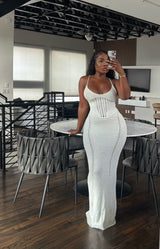 Perfect Cream Crochet maxi