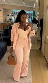 Blush textured pant set