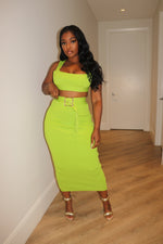 Kiwi Belted Bandage Skirt set
