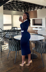 Navy Prestige Knit Dress