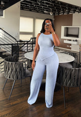 Blue A Textured pant set