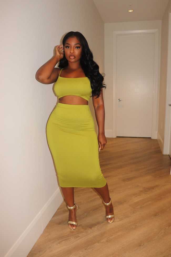 Moss midi skirt set