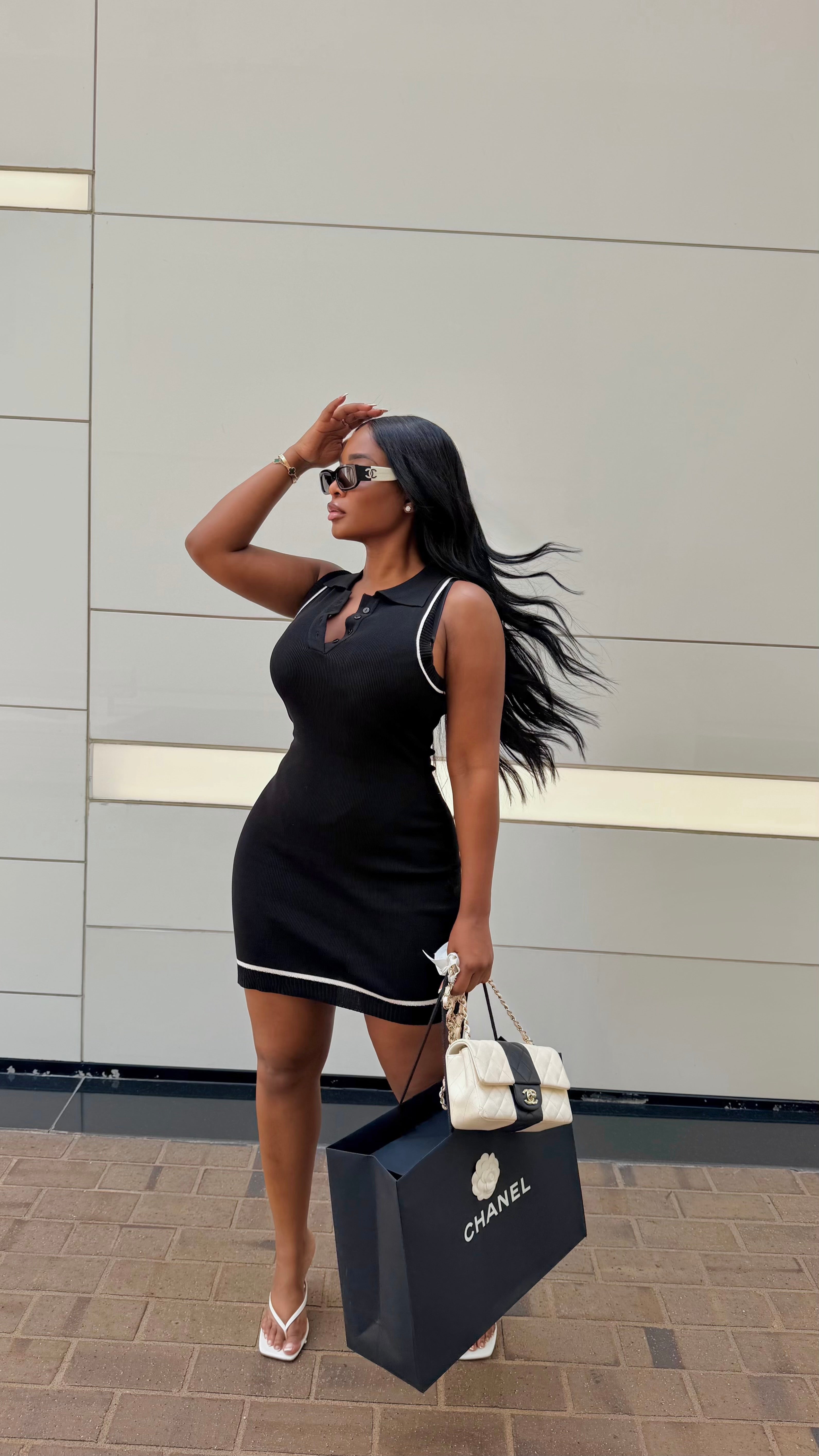 Black polo dress
