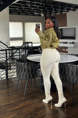 Matcha textured bomber