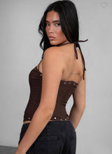 Brown studded corset