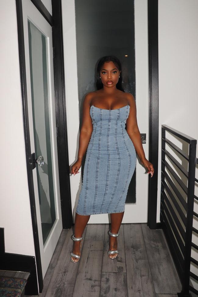 Denim Bodycon tube dress