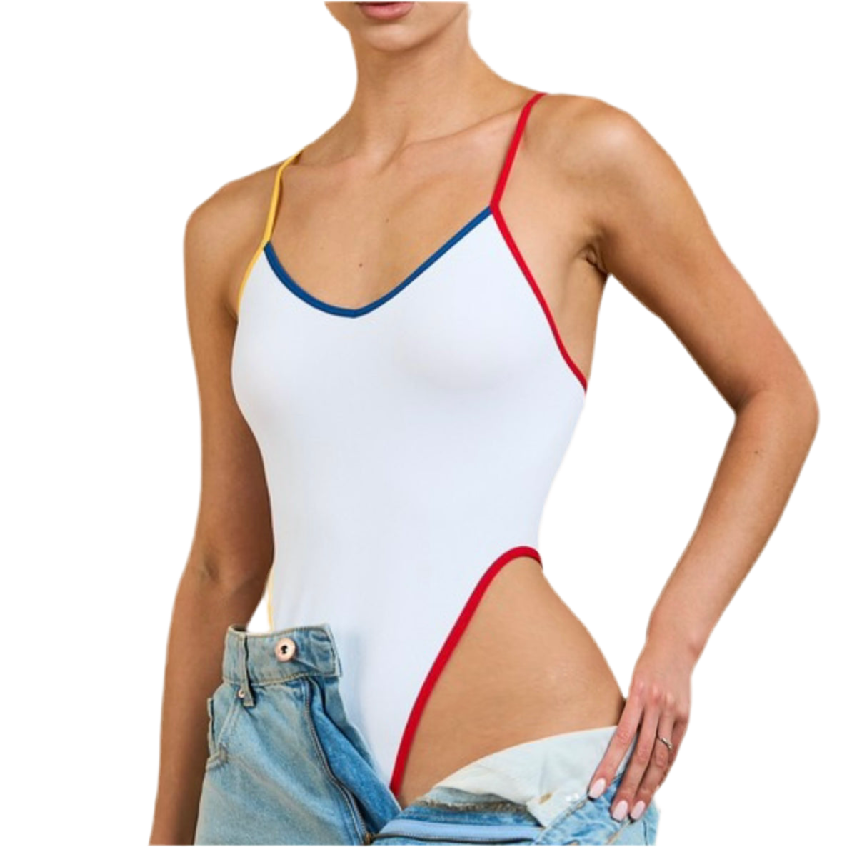 Multi stripe bodysuit