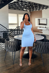 Blue Textured Dress
