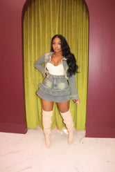 Denim Ruffle Skirt set