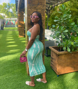 Teal tie dye twist dress