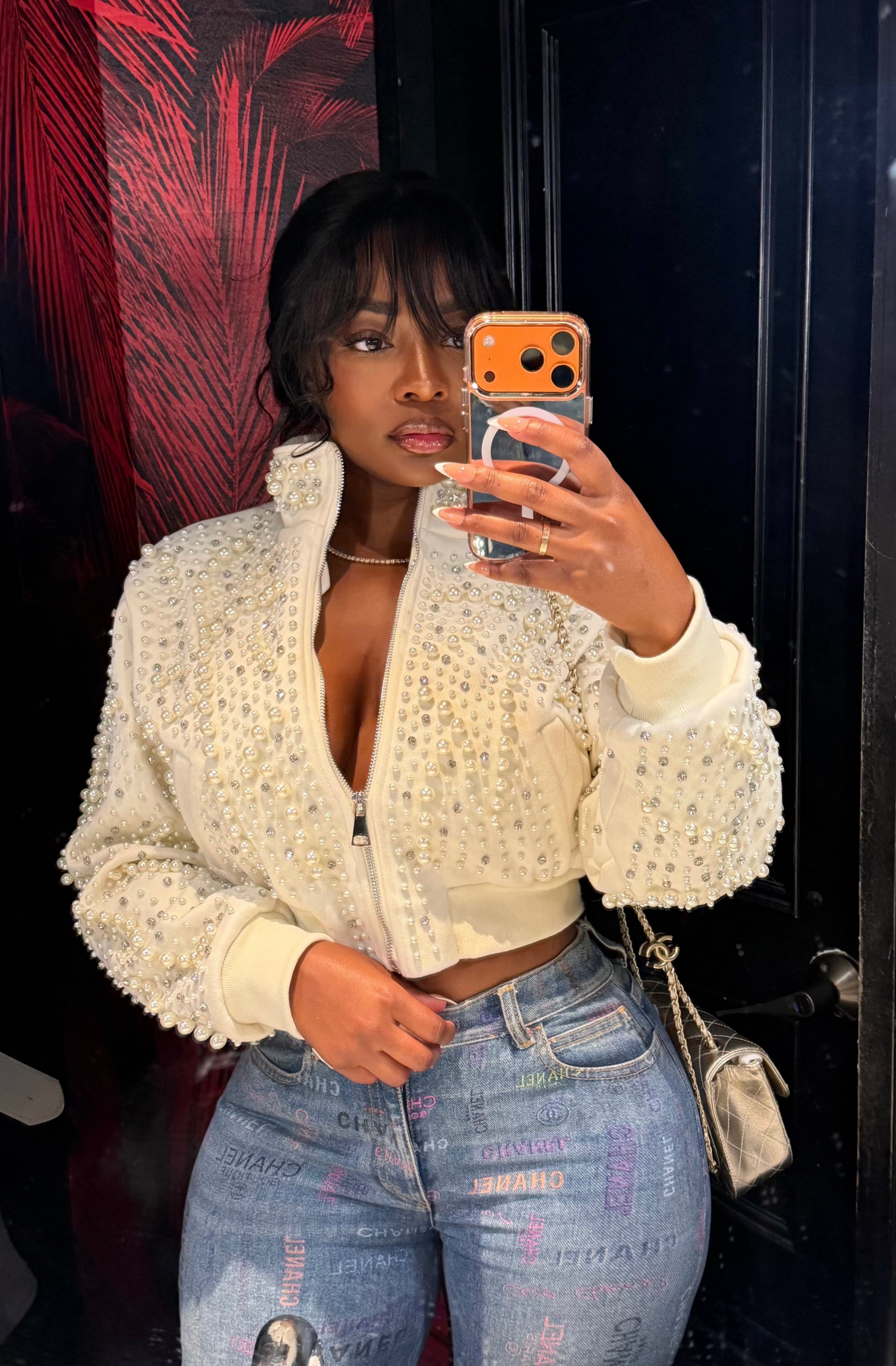 Diamonds and Pearl Bomber jacket