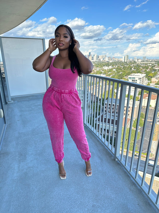 Pink Washed Bodysuit jogger