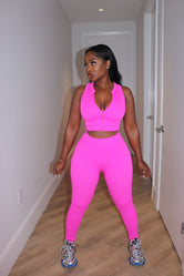 Pink zip seamless set
