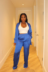 Royal Blue Satin Set