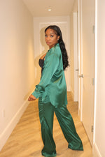 Hunter Green satin set
