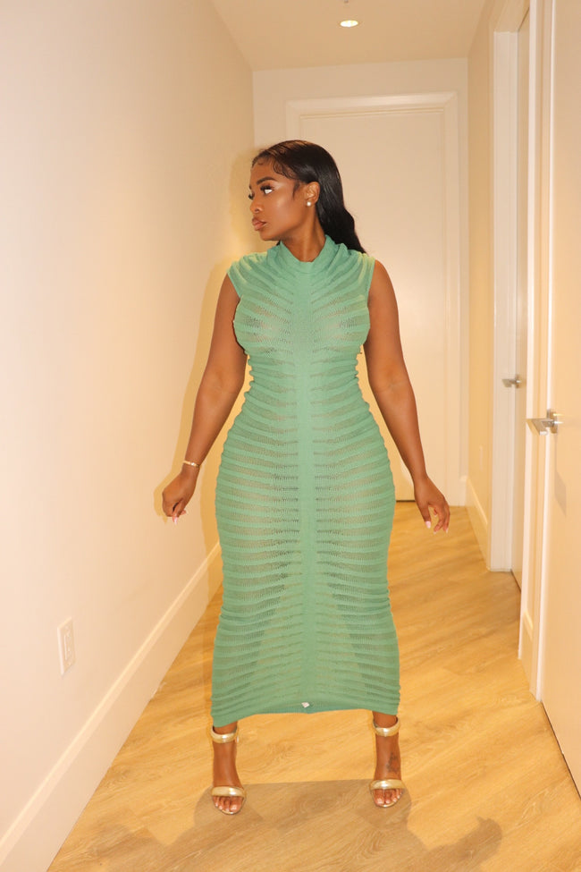 Green illusion Dress