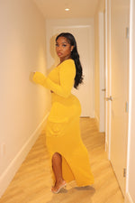 Mustard cargo skirt set