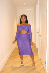 Purple illusion skirt set