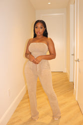 Tan Tube Jumpsuit