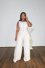 Taupe button down pant set