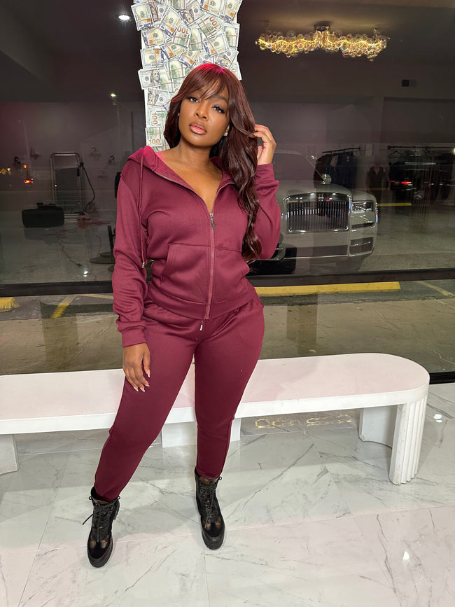 Wine lined jogger