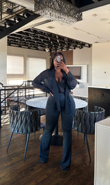 Black Chiffon Pant Set