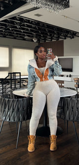 Denim and wheat jacket