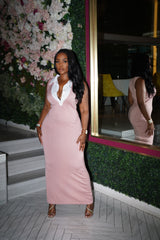 Blush collar midi dress