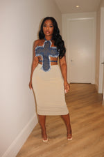 Denim cross top