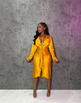 Marigold Satin Tie Dress