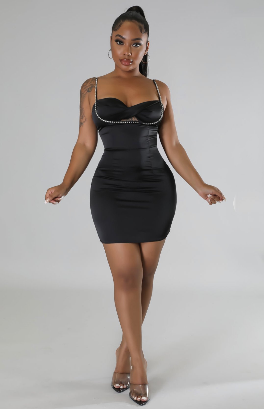 Black Satin Dream dress - Shop Luxe Life Boutique