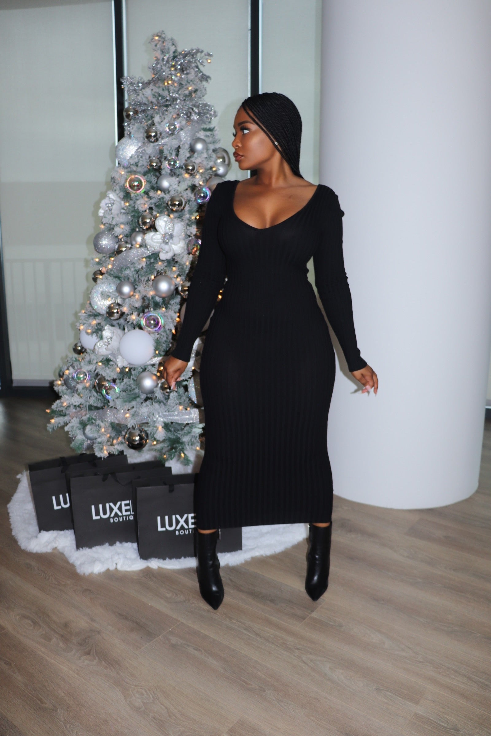 Black sweater dress ll - Shop Luxe Life Boutique