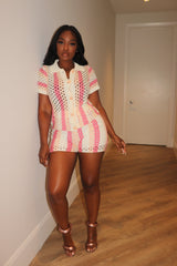 Blush Stripe crochet set - Shop Luxe Life Boutique