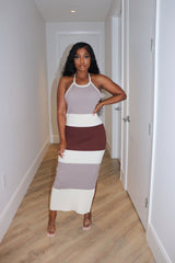 Brown Halter knit dress - Shop Luxe Life Boutique