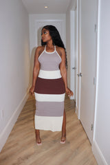 Brown Halter knit dress - Shop Luxe Life Boutique