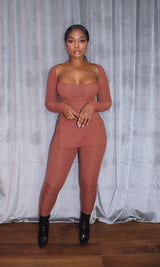 Brown Penelope pant set - Shop Luxe Life Boutique