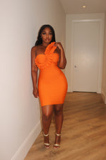 Orange Bandage cocktail dress