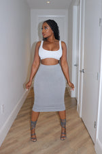Gray midi skirt
