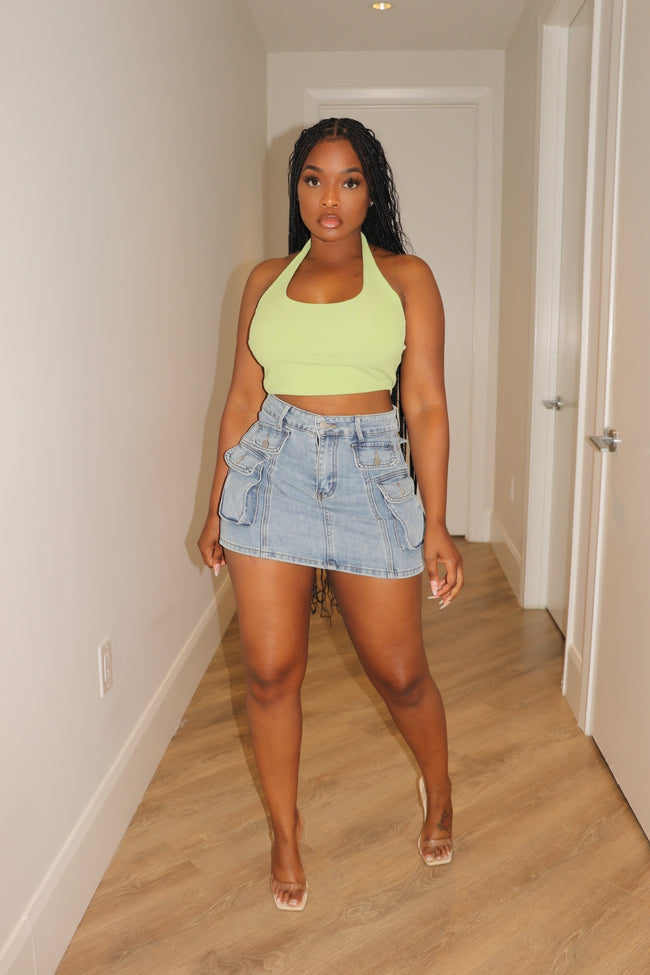 Halter crop in sage