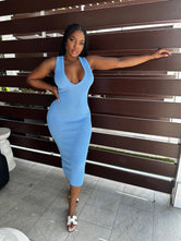 Sky Blue Vcut dress