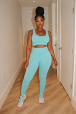 Sky Blue high waist active set