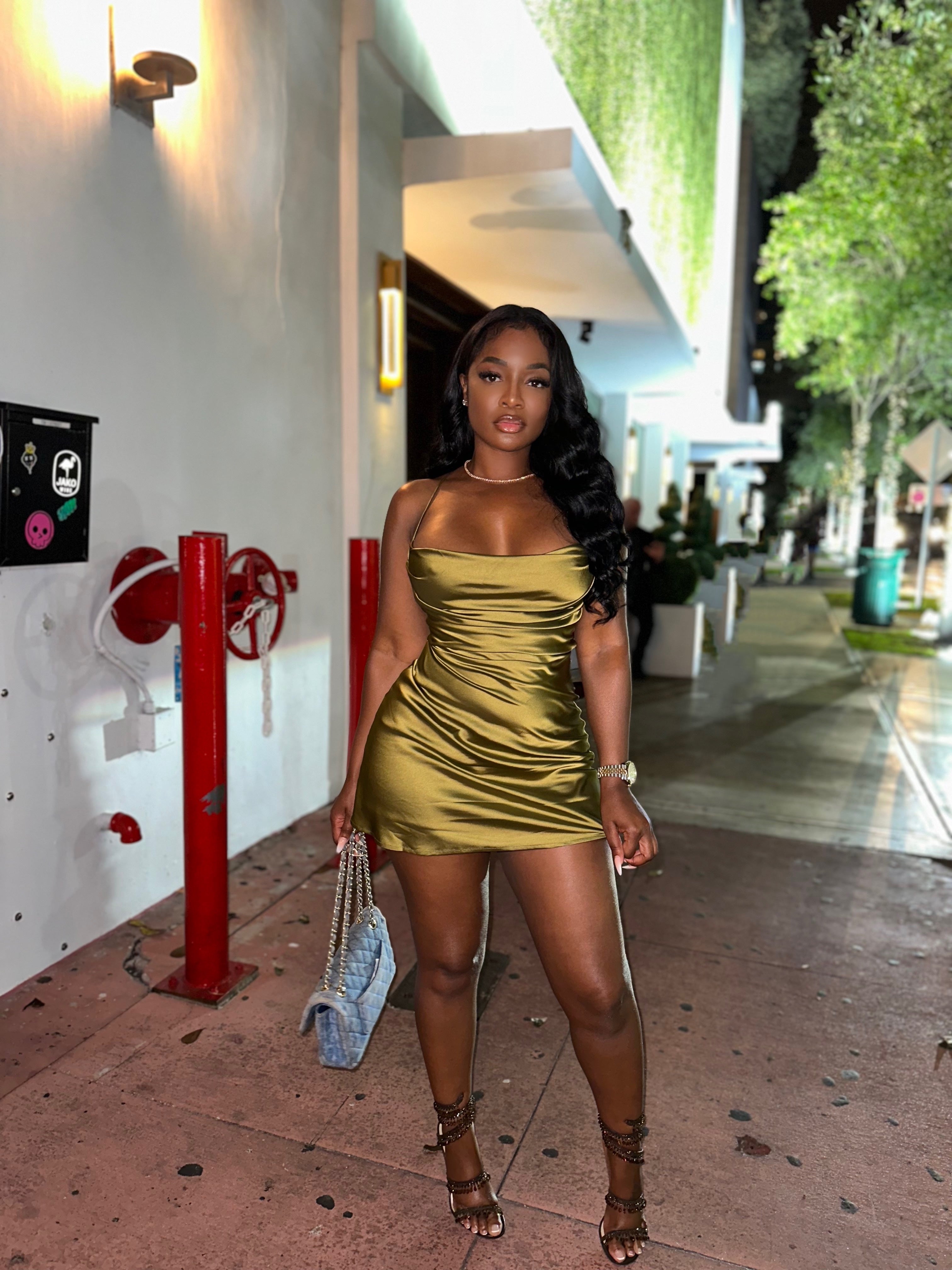 olive satin mini dress Olive Satin Miami Mini – Shop Luxe Life Boutique