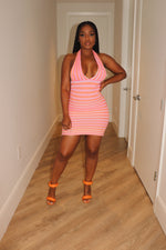 Pink Stripe halter dress
