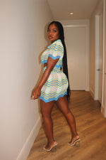 Blue beverly hills skirt set