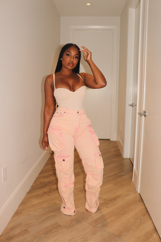 Washed Pink cargo pants