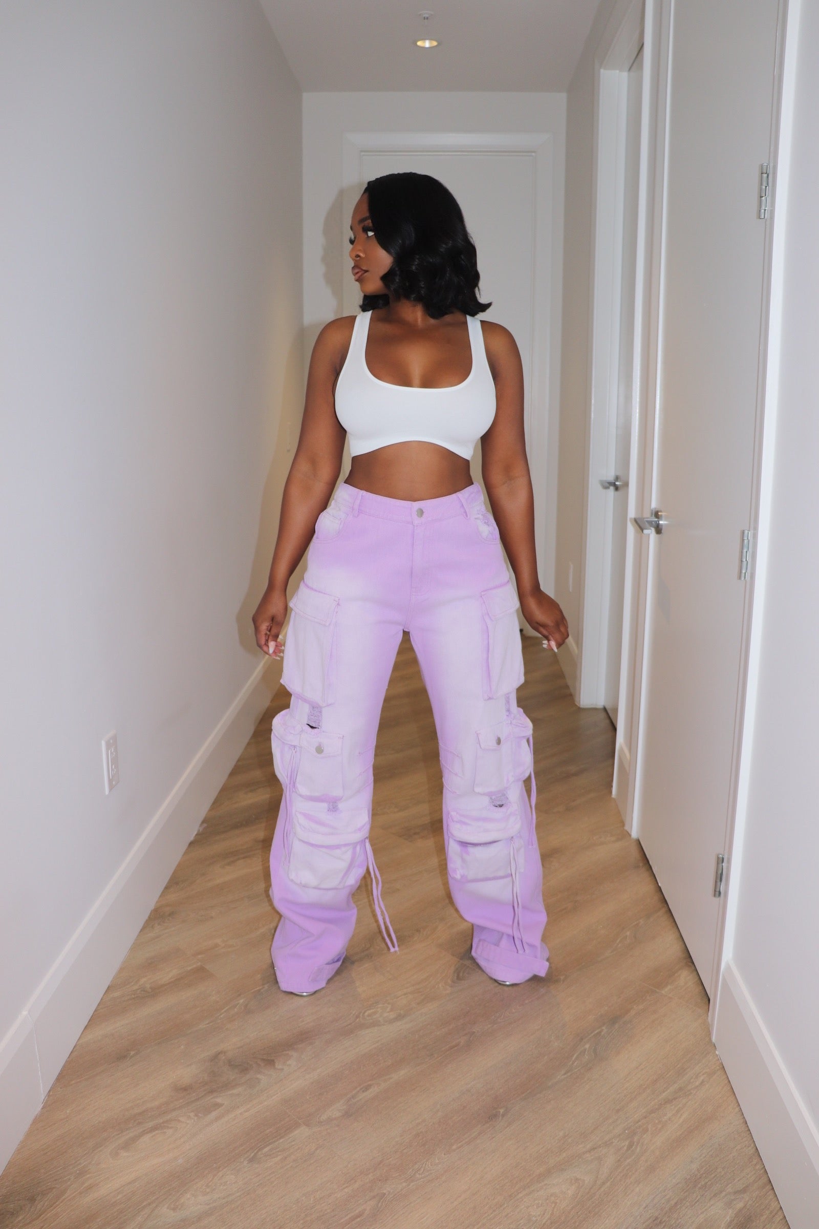 White curved crop