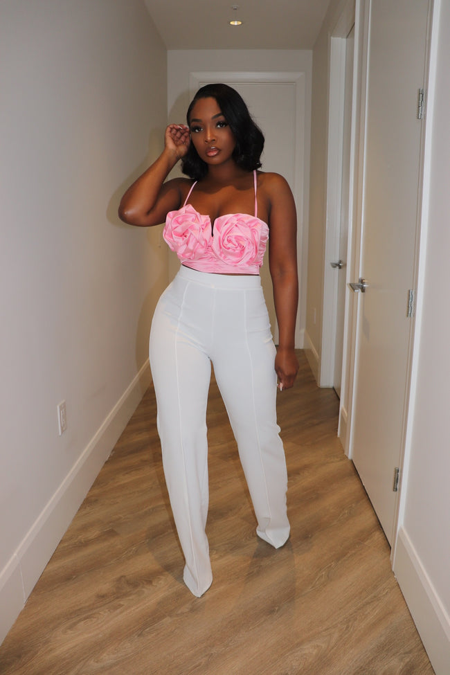 White high waist pant