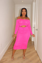 Pink middle cut out dress
