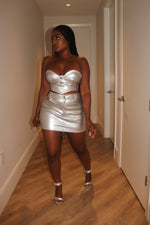 Metallic skirt set